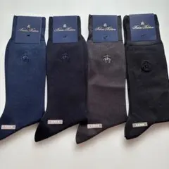 Brooks Brothers メンズ ビジネス刺繍ロゴソックス 4足セットのサムネイル