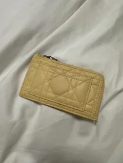 ディオール　DIOR イエローカードケース キルティングデザイン