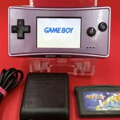 【バッテリー新品交換済】ゲームボーイミクロ パープル（ソフト・充電器付き）