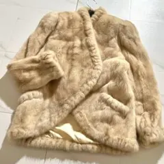 SAGA MINK サガミンク ファーコート ミンク 毛皮 ベージュ系 Fサイズ
