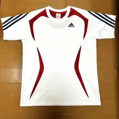 adidas ラグランスリーブシャツ ホワイト/レッド/ネイビー
