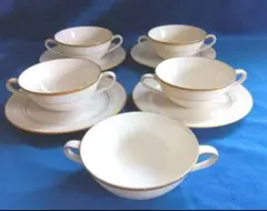 ノリタケ　スープカップ　ソーサー　4客セット　クリスマス　パーティー　レトロ