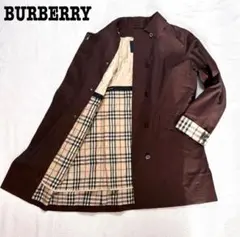 バーバリーロンドン　ステンカラーコート　ブラウン　ライナー付　ノバチェック