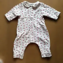 Petit Bateau ハート柄ロンパース 3m プチバトー