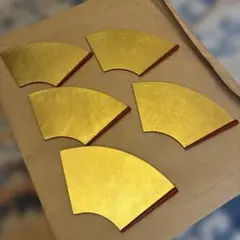 金彩漆器　扇型銘々皿