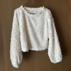 earth music & ecology アイボリーフリルニット F