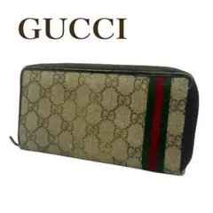 GUCCI グッチ 長財布 GGスプリーム シェリーライン ラウンドファスナー