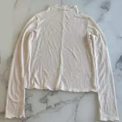 INGNI イング　ハイネックメロウカットトップス/ホワイト M サムホール