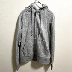 ユニクロ　グレー フルジップ フード付きパーカー レディース　S
