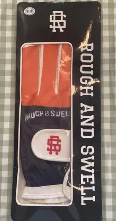 新品未使用　ROUGH & SWELL ゴルフグローブ オレンジ/ネイビー