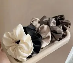 【訳あり】シュシュ【５個セット】サテン　エレガント