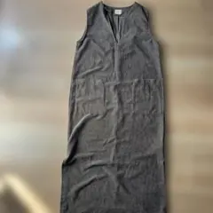 OUTDOOR 茶系ノースリーブロングワンピース コーデロイ　M