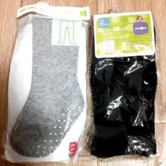 UNIQLO ニットタイツ 90cm グレー　85センチ　黒　タイツ
