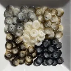 ボタン　水牛調❶ 18mm 100コ ハンドメイド　リメイク　まとめ手芸レトロ