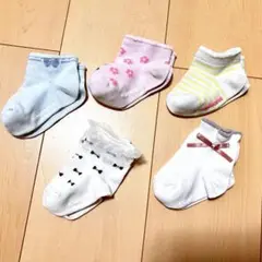 即日配送☆ベビー靴下 5足 11-13cm 女の子 ミキハウス アカチャンホンポ