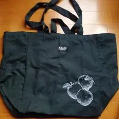 KALDI リンゴイラスト トートバッグ 黒