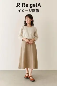 ★美品！Re:get Aブラウン ストラップ付き フラットシューズのサムネイル