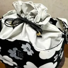 花柄 巾着バッグ　ハンドメイド