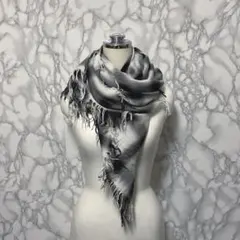 美品　ATTACHMENT オンブレチェック　大判ストール　マフラー　日本製