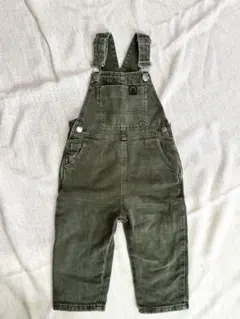 ZARA カーキグリーン デニムオーバーオール