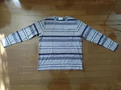 メンズCrocodile ストライプ 長袖Tシャツ 2L綿100%