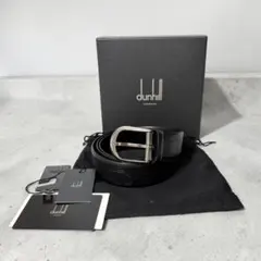 ダンヒル ベルト シグネチャー型押し レザー ブラック シルバー金具のサムネイル