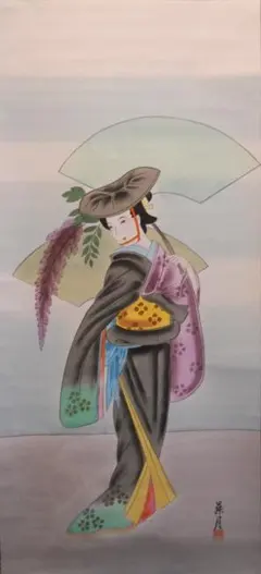 山本豊子、【清雲寺 枝垂エドヒガンザクラ】、希少な額装用画集より