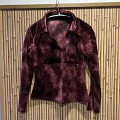 ベロア　カットソー　平成　00s  y2k  フェアリーグランジ