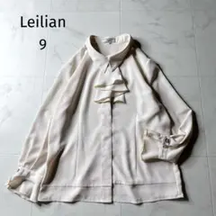 Leilian レリアン　9号　サーモンピンク　ハート　フリル 2way 比翼