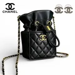 新品CHANELブラックキルティングチェーンショルダーミニバッグ ミニマトラッセ