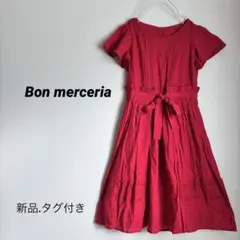 新品、タグ付き♡Bon merceria 刺繍　赤 ワンピース 定価13000円