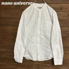 ♦︎【ナノユニバース】nano universe バンドカラーシャツ ホワイトL
