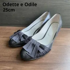 Odette e Odile リボン ハイヒール ブラック 黒 25cmのサムネイル