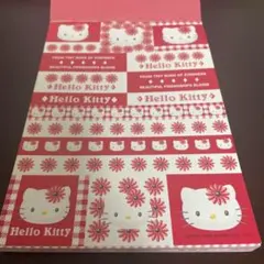 ハローキティ シール付き　メモ帳 平成レトロ　花柄