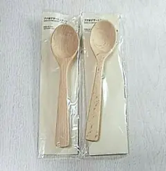 新品【無印良品】やさしい木製★ブナ材デザートスプーン2個セット★未開封 MUJIのサムネイル