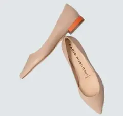 FABIO RUSCONI ファビオルスコーニ カラーヒールパンプス オレンジ