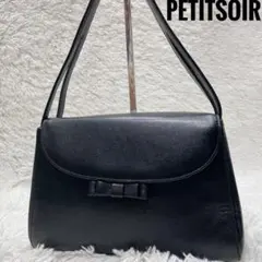 Petitsoir ブラック ハンドバッグ リボン レディース