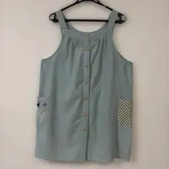 刺繍デザイン グリーンエプロン