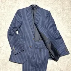 【出来る男のスーツ】スーツセレクト　セットアップ カノニコ生地　ネイビー　 L