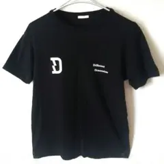 ジーユー Mサイズ Tシャツ ワンポイントロゴ 黒 半袖