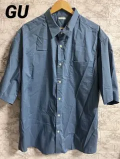 【匿名配送】GU ジーユー 五分袖 シャツ オーバーシャツ XXL