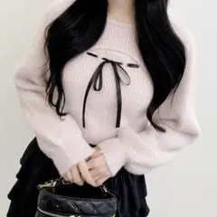 MIYUKI様専用 INGNI フェザーリブデコルテオープンリボンニット ピンク