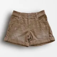 Y5736 コーデュロイショートパンツ 秋冬定番 ウエストゴム y2k ダメージ