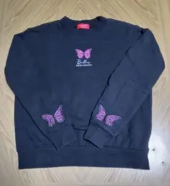 【レピピアルマリオ】Mスウェット黒ピンクバタフライ（使用感有り／中古）