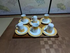 Noritake 白と黄色 カップ・ソーサー 6個セット