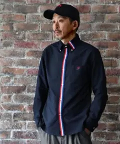 美品【定価12,100円】トリコロールテープ オックスフォードシャツ M