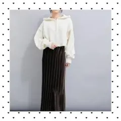 一昨年モデル　ハーフジップ ショート丈ニットパーカー