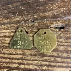 USA COHASSET 真鍮ドッグタグ 刻印2枚