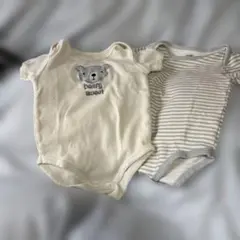 クマ刺繍ボディスーツ2点セット 12ヶ月用