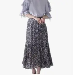 【美品】NATURAL BEAUTY BASIC 花柄シフォンスカート　Mサイズ